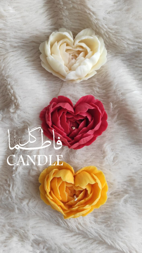 شمع گل رز قلبی