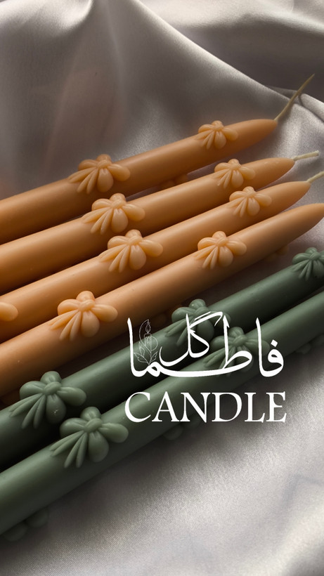 شمع قلمی ۲۰ سانتی طرح پاپیون (یک جفت)