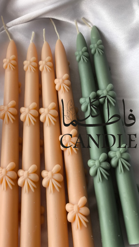 شمع قلمی ۲۰ سانتی طرح پاپیون (یک جفت)