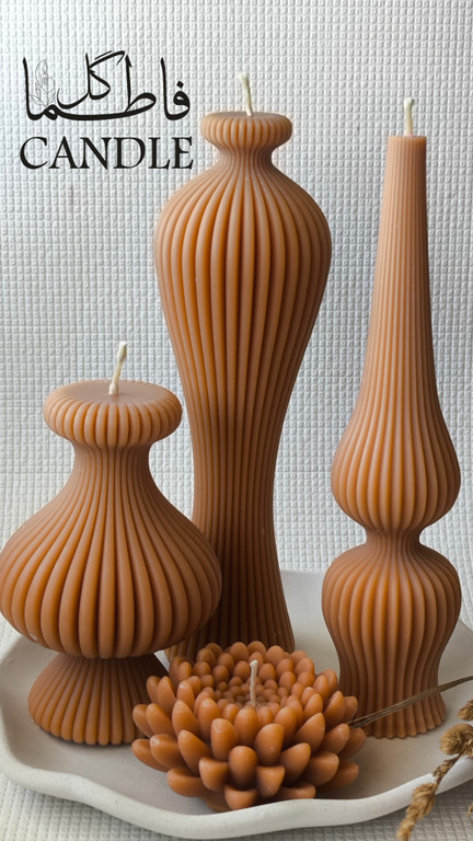 شمع دکوراتیو طرح شیاردار (نسکافه ای)