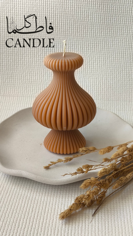 شمع دکوراتیو طرح شیاردار (نسکافه ای)
