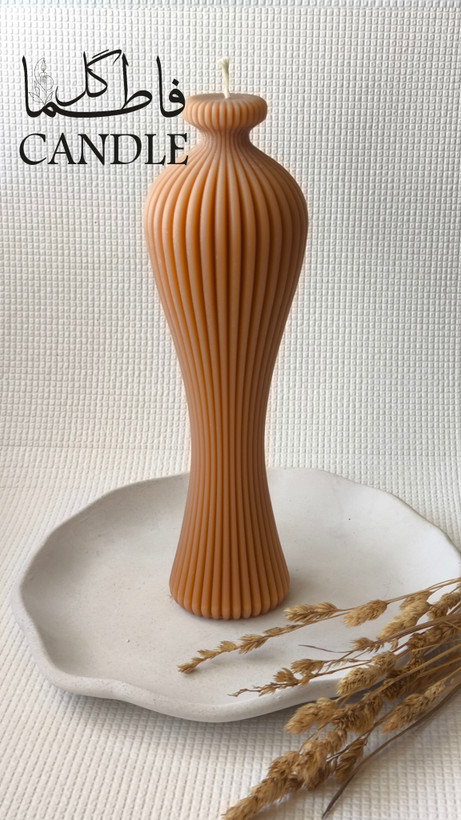 شمع دکوراتیو طرح شیاردار (نسکافه ای)