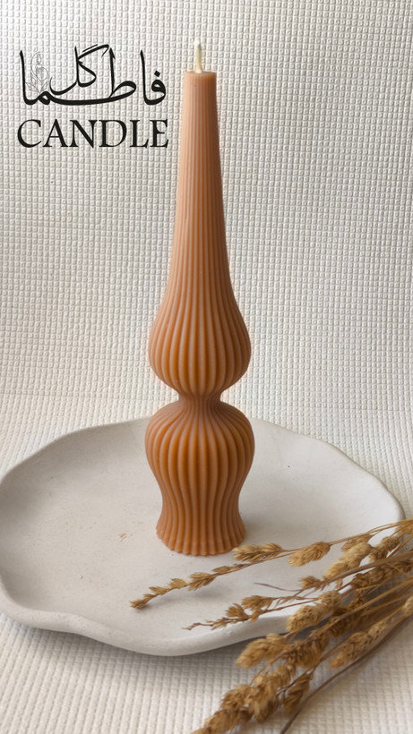 شمع دکوراتیو طرح شیاردار (نسکافه ای)