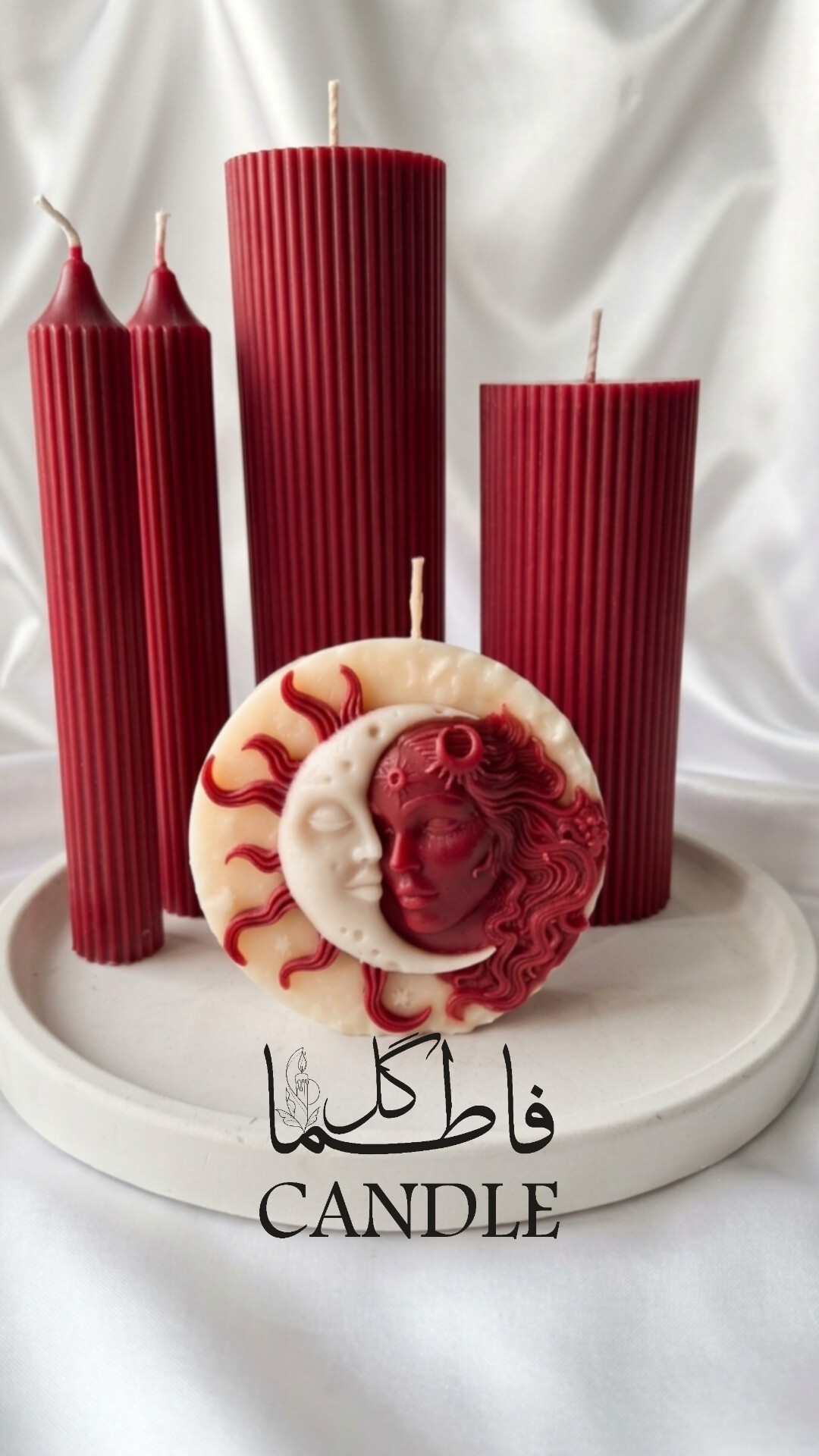 ست شمع دکوراتیو شیاردار کد (02)